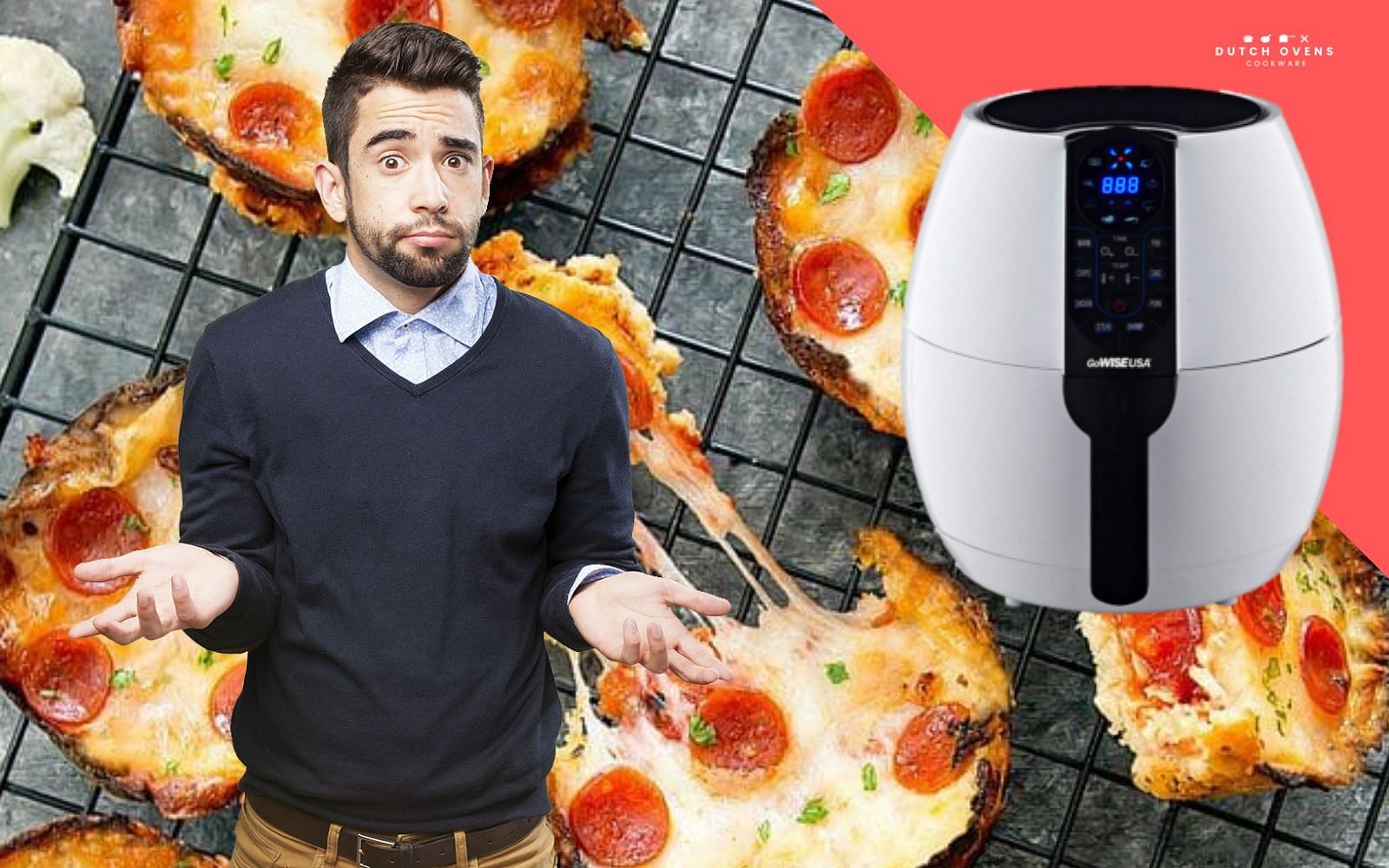 Frozen pizza in shop air fryer oven